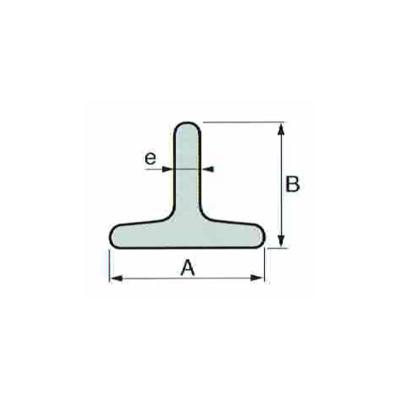 Profilé acier T - 20x20x3 mm - 6.10ml