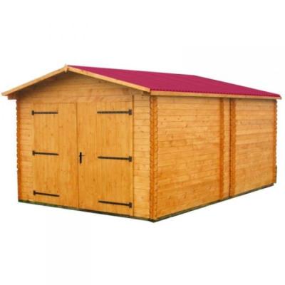 Garage Madriers Massif Double Rainuge / 42 mm / surf.ext: 24.23m²