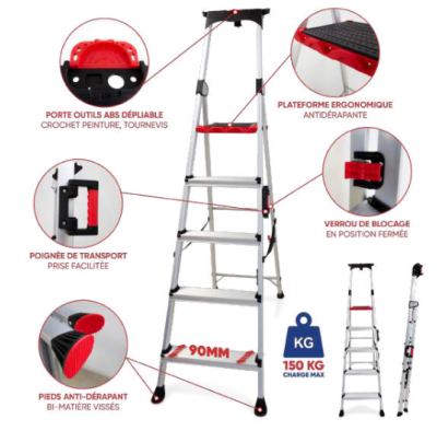 Escabeau Alu Professionnel Smarthold - 7 Marches