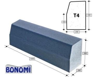 Bordure trottoir béton type T4 - H30xl20x100cm