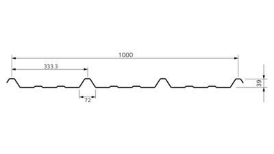 Couverture Trapeza 39.T Ral 7016 Gris 1x6m Ep.63/100e